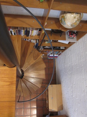 916 Fuller- looking down spiral stairs- 2014