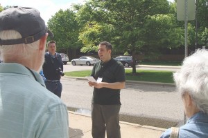 Anthony Timek gives North Campus tour